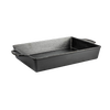 Heavy-duty cast iron casserole pan with dual handles and naturally seasoned surface, handmade in USA, ideal for Kitchen & Food, Cookware, Cast Iron, and Best Sellers collections.