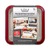 Red Fancy Panz travel cover designed for 8x8 foil pans with removable clear window, sturdy frame, and made in USA for Kitchen & Food, Storage and Serving, Kitchen Gadgets collections.