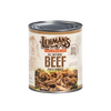 Can of handcrafted fully cooked all natural beef with brown label featuring rustic farm illustrations, ideal for Farm, Garden & Tool, Kitchen & Food, Emergency Supplies, and Best Sellers collections.