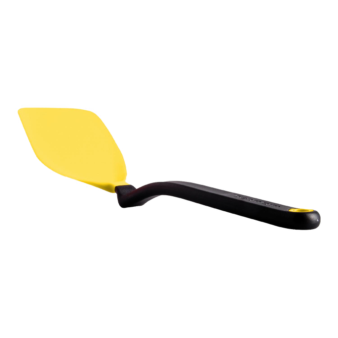 Flexible yellow food spatula with a black handle designed for precise flipping and serving, ideal for Kitchen & Food, Kitchen Gadgets, Cooking and Baking Helpers, Best Sellers, and Promo Eligible collections.