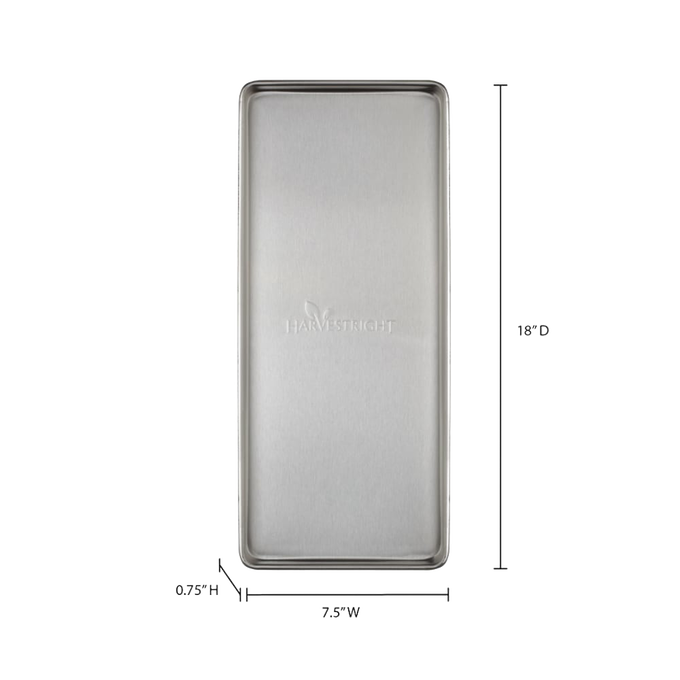 Durable stainless steel freeze drying tray measuring 5.8 by 16.9 inches with raised edges, perfect for Kitchen & Food, Food Preservation, Drying, Best Sellers, and Promo Eligible collections.