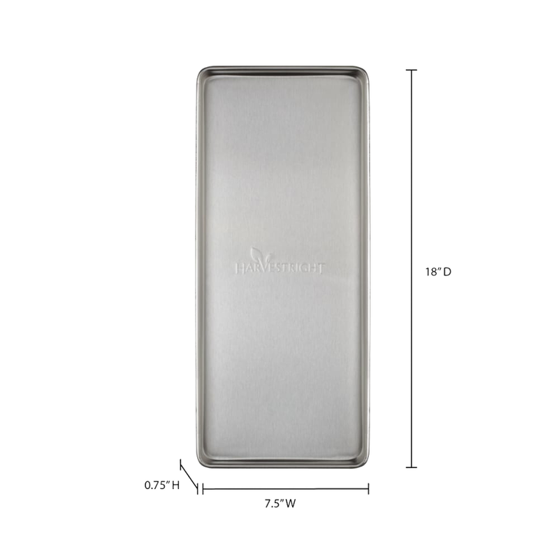 Durable stainless steel freeze drying tray measuring 5.8 by 16.9 inches with raised edges, perfect for Kitchen & Food, Food Preservation, Drying, Best Sellers, and Promo Eligible collections.