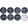 Set of eight reusable black chalkboard lids featuring colorful handwritten messages highlighting uses with wide mouth jars, dishwasher safety, and labeling versatility; ideal for Home & Decor, Best Sellers, and Promo Eligible collections.