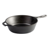 Deep cast iron skillet with assist handle and long grip, suitable for versatile cooking on stove, oven, grill, or campfire, featured in Kitchen & Food and Camping collections.