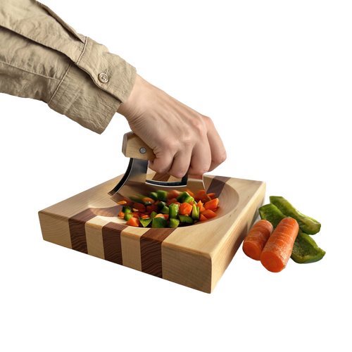 Lehman's Kitchen Double-Bladed Ulu Knife & Bowl Set