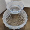 Aladdin Blue Rose Glass Oil Lamp Shade