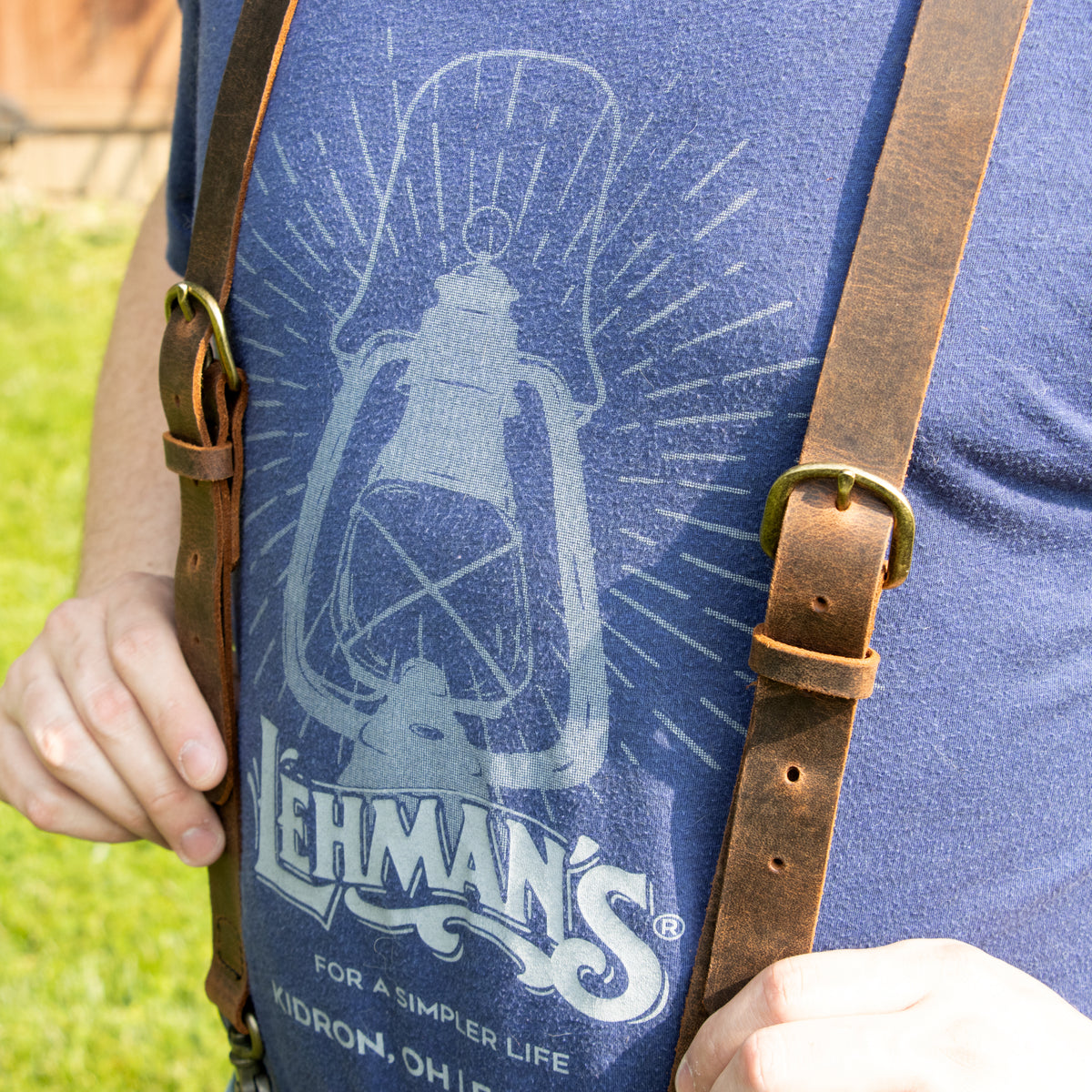Amish-Made Leather Suspenders with Trigger Snaps