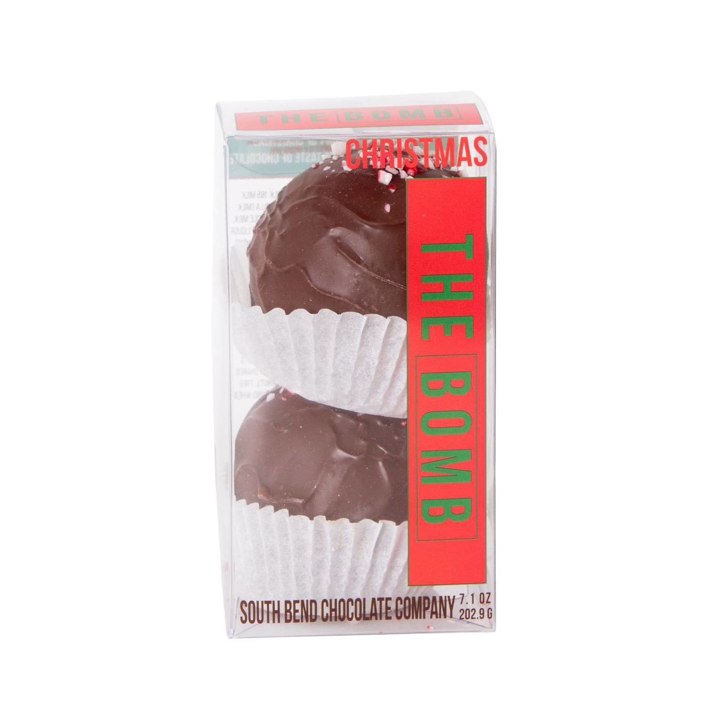 Unique handcrafted hot chocolate bombs with crushed peppermint topping in white paper cups, made in USA, perfect for Kitchen & Food, Snacks and Sweets, Beverages, USA Made, Best Sellers, and Promo Eligible collections.