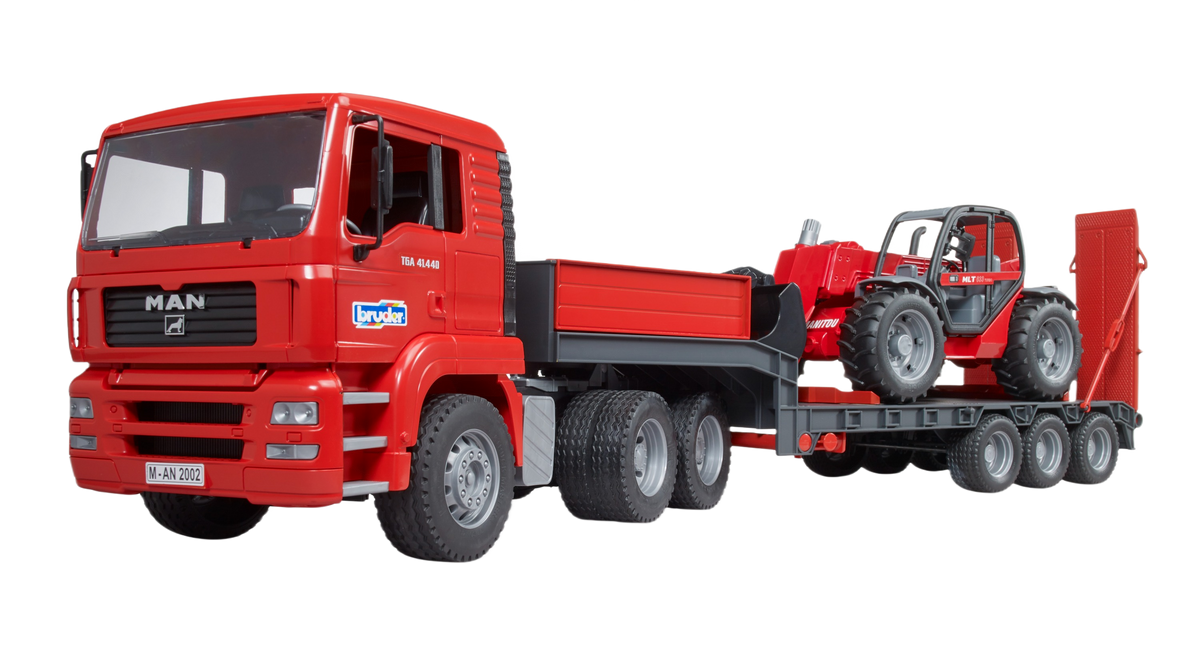 Bruder Toys MAN TGA Low Loader with Manitou Telehandler