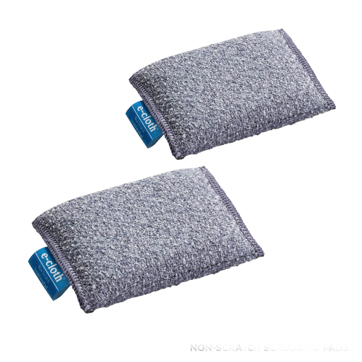 Two gray textured microfiber cleaning pads with blue fabric tags, designed for chemical-free cleaning, featured in Home & Decor, Household Cleaning, Cleaning Utensils and Gadgets, Best Sellers, and Promo Eligible collections.