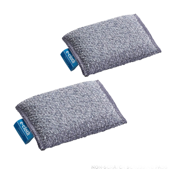 Two gray textured microfiber cleaning pads with blue fabric tags, designed for chemical-free cleaning, featured in Home & Decor, Household Cleaning, Cleaning Utensils and Gadgets, Best Sellers, and Promo Eligible collections.