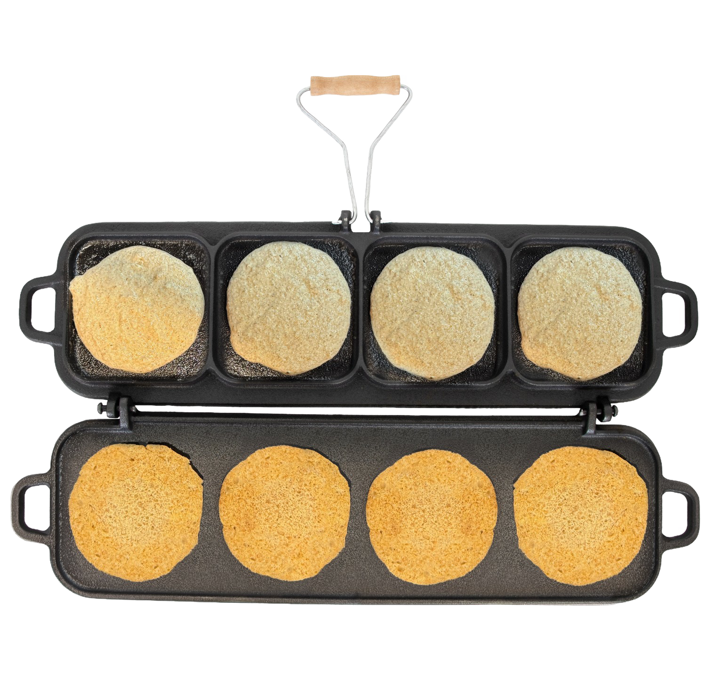 Lehman's Kitchen Family-Size Cast Iron Flip Griddle & Sandwich Press