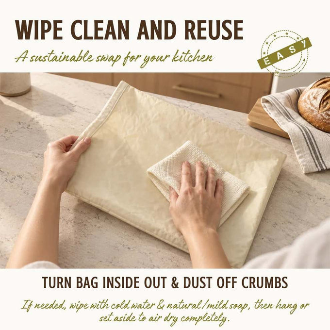 Reusable XL Beeswax Bread Bags - Set of 2