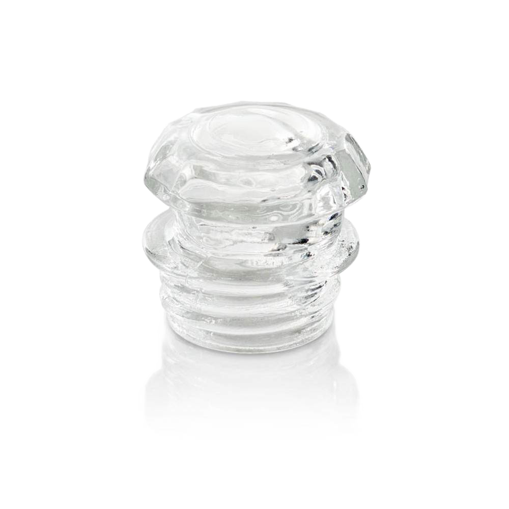 Clear glass knob for percolator lid, designed to provide a secure grip and enhance visibility while brewing coffee or tea, suitable for Kitchen & Food, Camping, and Brewing Coffee and Tea collections.