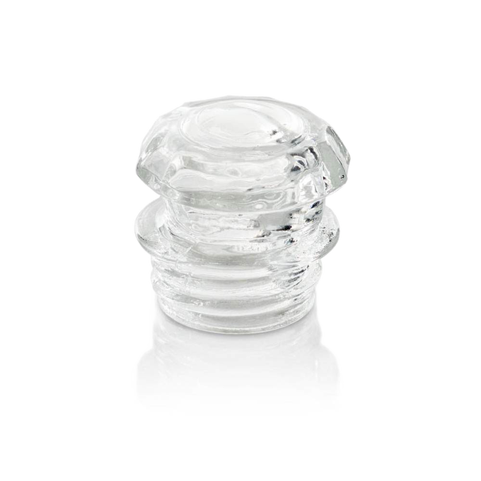 Clear glass knob for percolator lid, designed to provide a secure grip and enhance visibility while brewing coffee or tea, suitable for Kitchen & Food, Camping, and Brewing Coffee and Tea collections.