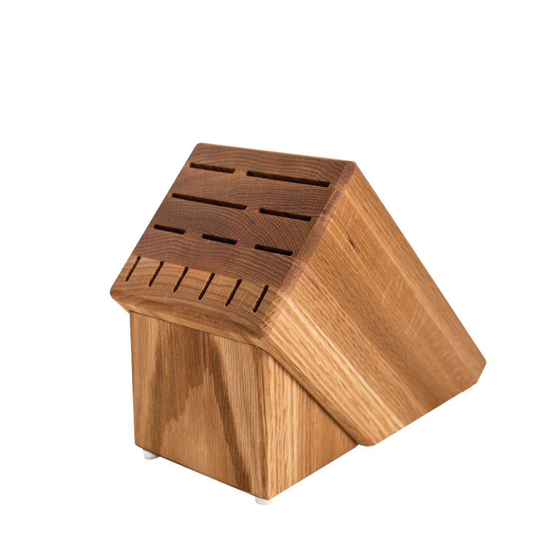 Rada Essential Oak Block Knife Set with Black Resin Handles