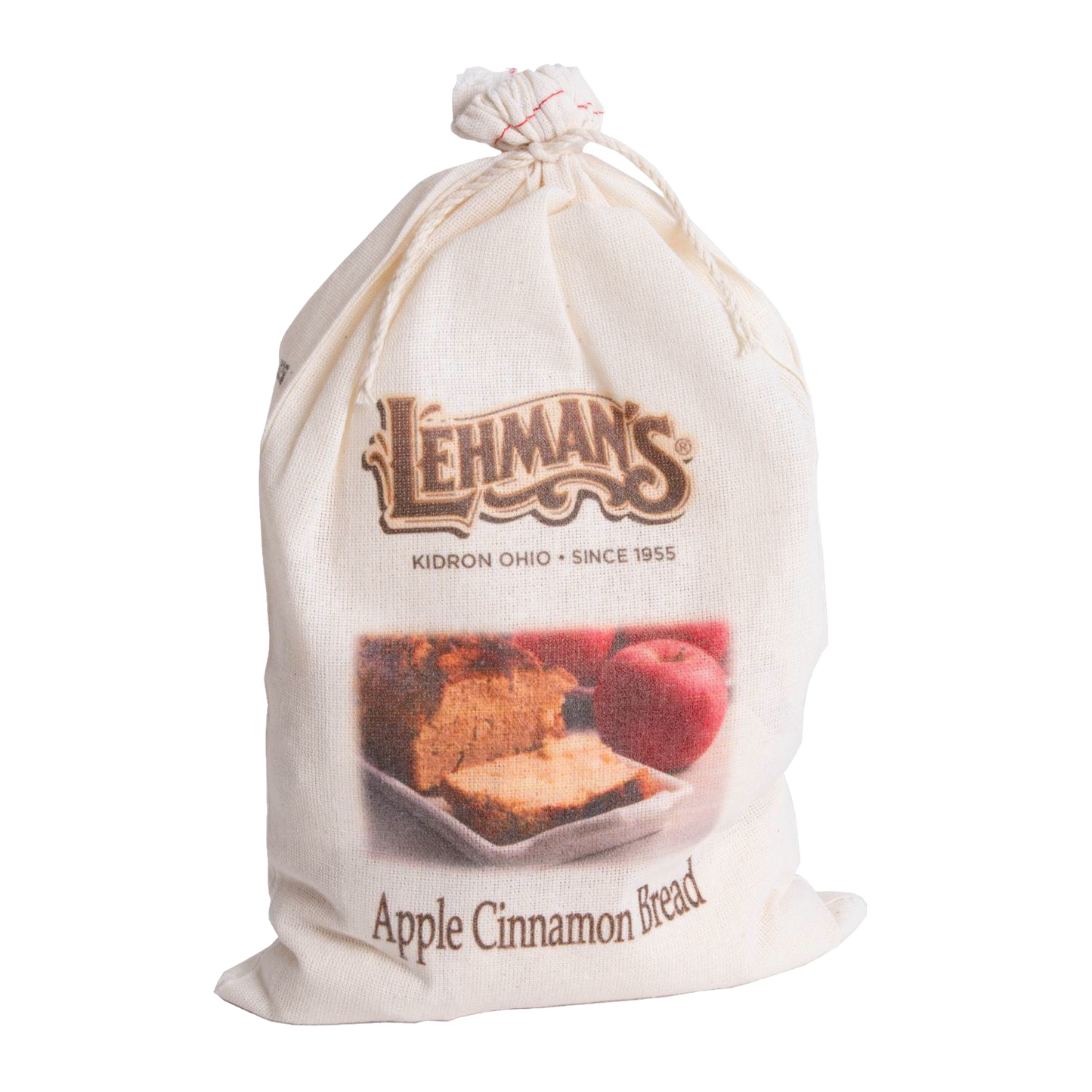 Natural fabric drawstring bag containing handcrafted apple cinnamon bread mix with classic branding, perfect for Kitchen & Food, Pantry, Dry Goods and Mixes, Best Sellers, Promo Eligible collections.