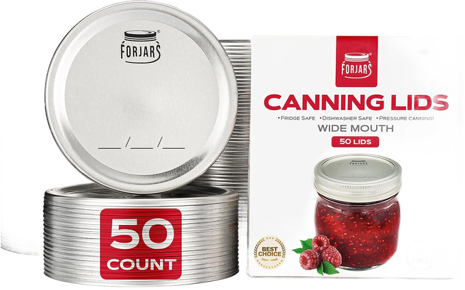 FORJARS Canning Lids for Regular or Wide Mouth Jars