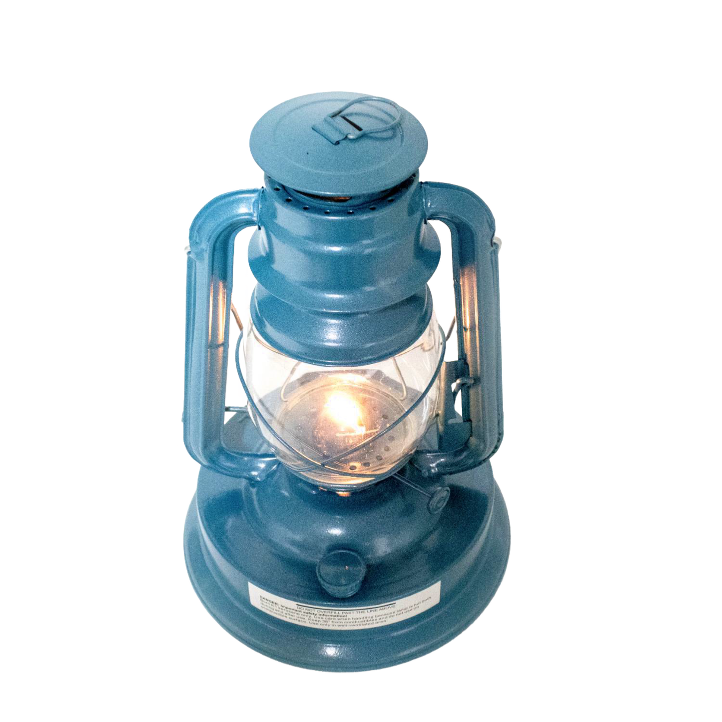Handcrafted blue lantern emitting a warm glow, designed for reliable use in farm, garden, camping, and emergency settings, featured in Lamps & Lighting and Best Sellers collections.