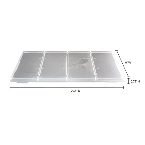 Clear snap-on freezer tray lid with three compartments and subtle leaf pattern, designed for efficient food covering and stacking in Kitchen & Food, Food Preservation, Drying, Best Sellers, and Promo Eligible collections.