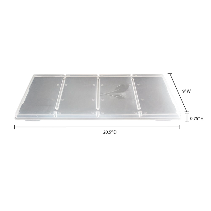 Clear snap-on freezer tray lid with three compartments and subtle leaf pattern, designed for efficient food covering and stacking in Kitchen & Food, Food Preservation, Drying, Best Sellers, and Promo Eligible collections.