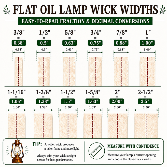 Flat Wicks for Oil Lamps