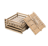 Handcrafted wooden chicken egg crate with a removable lid and slatted sides, designed for safely transporting eggs; perfect for farm, garden, animal care, and chicken accessory use.