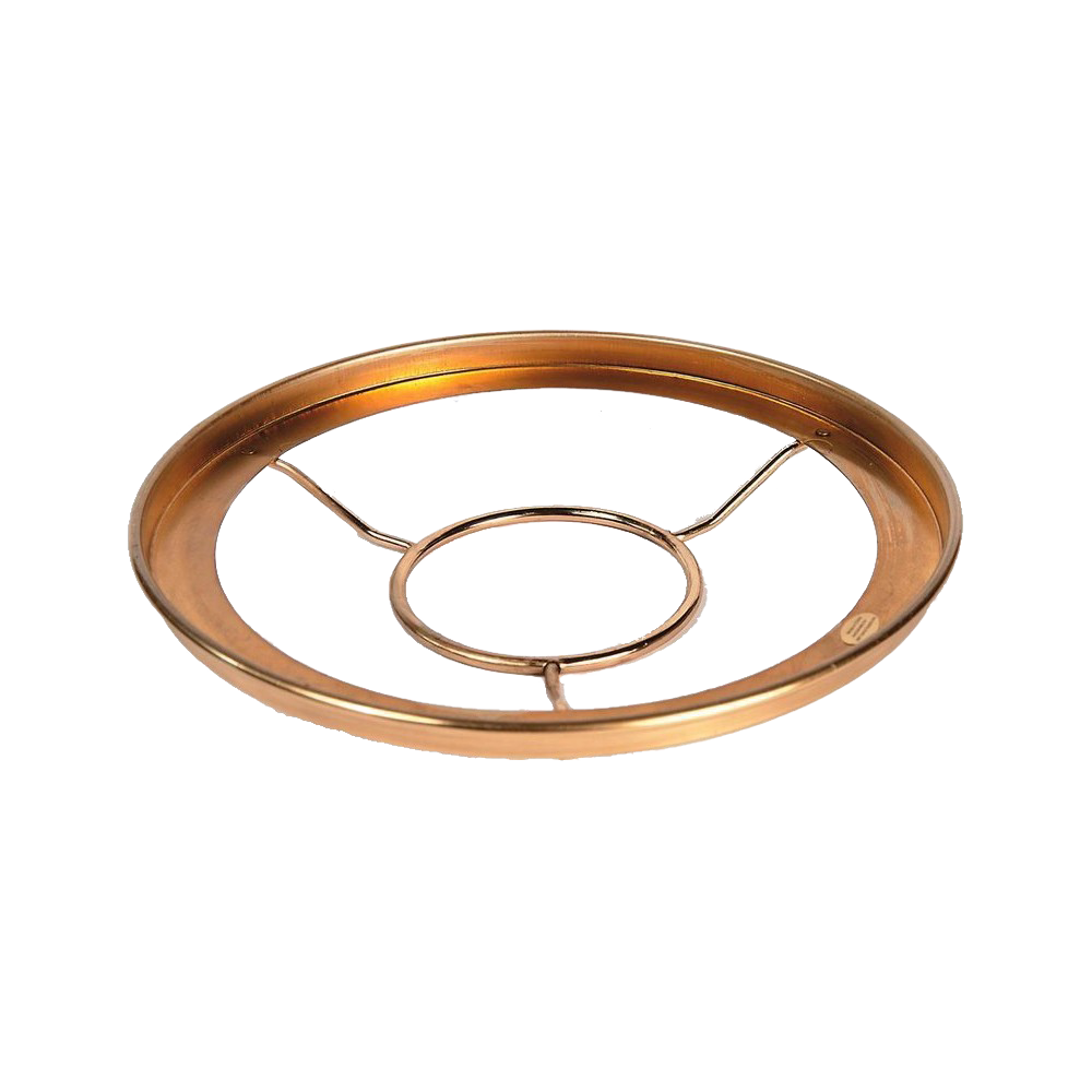 Copper-toned metal ring holder for securing glass lamp shades onto burners, featured in Lamps & Lighting, Parts and Accessories, Shade Rings and Holders, Best Sellers, and Promo Eligible collections.