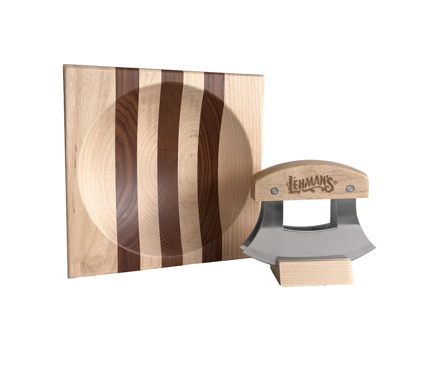 Lehman's Kitchen Double-Bladed Ulu Knife & Bowl Set