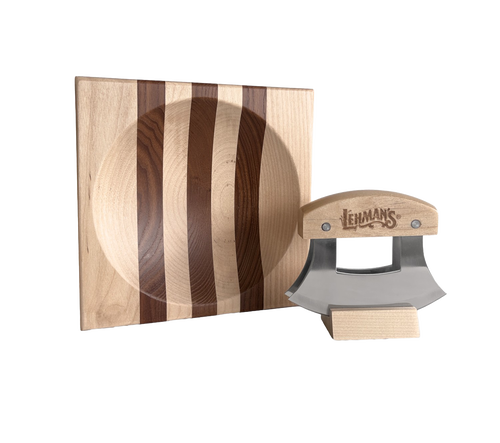 Lehman's Kitchen Double-Bladed Ulu Knife & Bowl Set