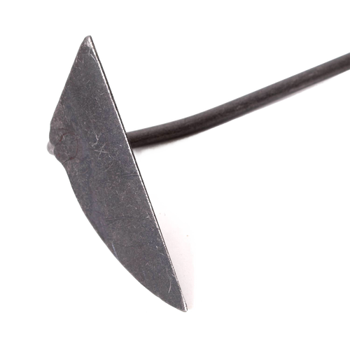 Hand-forged steel blade with a sharp, angled edge on a balanced metal shaft designed for precision weed removal below soil surface, ideal for Farm, Garden & Tool, Garden Accessories, Best Sellers, and Promo Eligible collections.