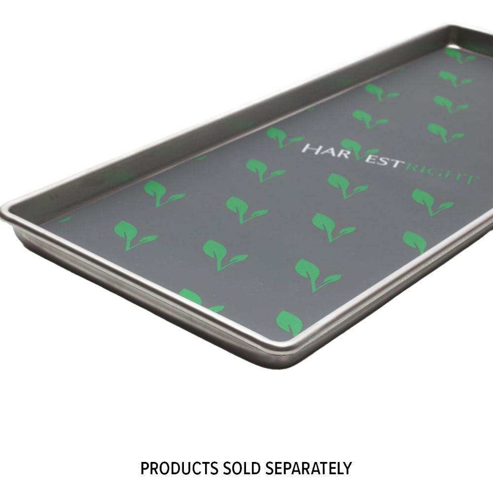 Dark gray reusable silicone mat with green leaf pattern designed to fit freeze drying trays for easy cleanup, part of Kitchen & Food, Food Preservation, Drying, Best Sellers, and Promo Eligible collections.