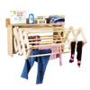 Handcrafted Amish made wooden accordion-style wall dryer with a convenient top shelf, perfect for laundry supplies and drying clothes in Home & Decor, Laundry Supplies, and USA Made collections.