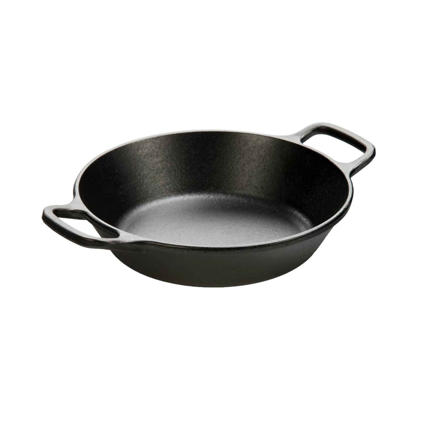 Handcrafted round cast iron pan with short side handles, pre-seasoned for versatile cooking on grill or oven, featured in Kitchen & Food, Cookware, Cast Iron, Best Sellers, Promo Eligible collections.