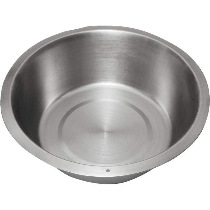 Round stainless steel dishpan with a flat base and durable rust-resistant finish, ideal for versatile household and cleaning uses in Home & Decor, Household Cleaning, and Cleaning Utensils collections.