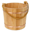 Handcrafted wooden bucket with kiln-dried oak slats, burnished copper-colored metal bands, and a sturdy handmade sisal rope handle, featured in Farm, Garden & Tool and USA Made collections.