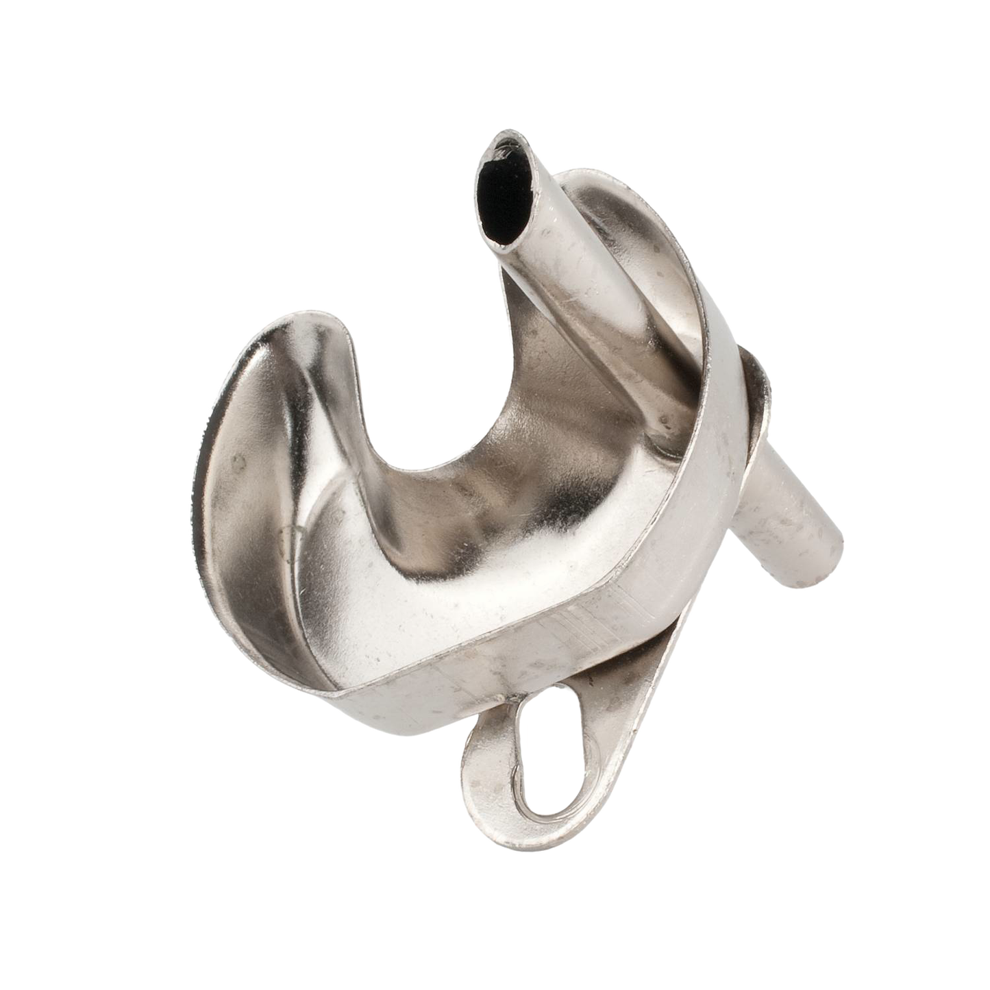 Nickel- and chrome-plated brass preheating cup designed for use with lamps, featuring a compact shape and spout, ideal for parts and accessories in Lamps & Lighting and Best Sellers collections.