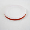 Handcrafted reusable white plastic canning lid with orange sealing ring for regular mouth jars, made in USA, featured in Kitchen & Food, Food Preservation, and Best Sellers collections.