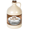 Handcrafted beige jug of medium amber maple syrup with a brown label featuring vintage imagery, ideal for Kitchen & Food, Pantry, USA Made, and Best Sellers collections.