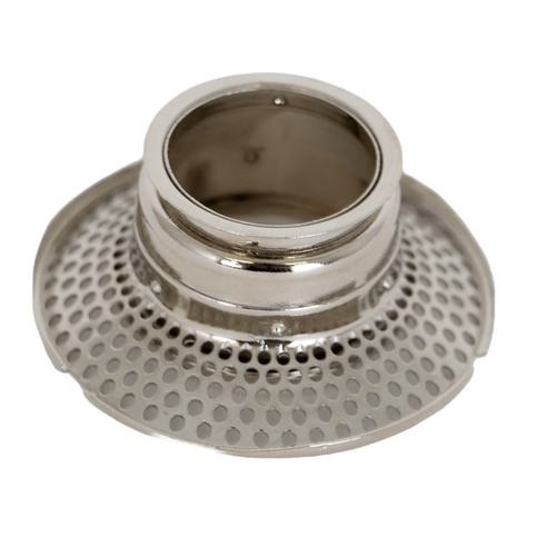 Polished metal outer wick tube with perforated design for oil lamp burners, suitable for Lamps & Lighting, Parts and Accessories, Wicks and Mantles, Best Sellers, and Promo Eligible collections.