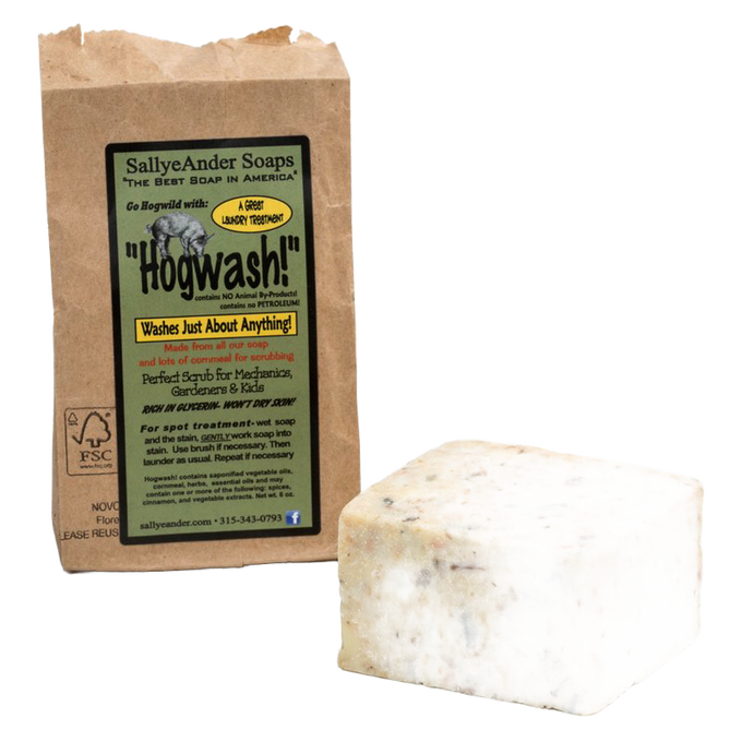 Handcrafted hypoallergenic soap bar with natural speckles and a rustic beige tone, paired with eco-friendly kraft paper packaging, made in USA, ideal for Health & Wellness, Grooming and Personal Hygiene collections.