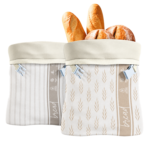 Reusable XL Beeswax Bread Bags - Set of 2