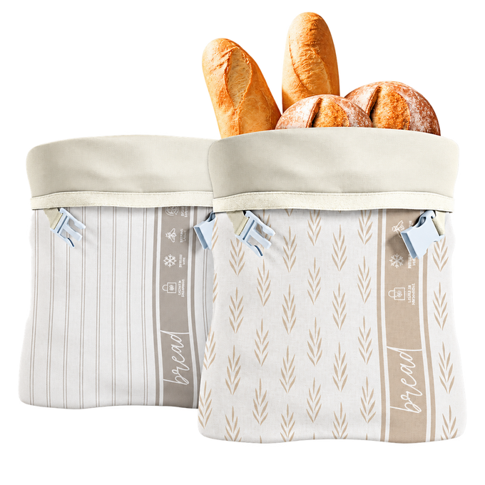 Reusable XL Beeswax Bread Bags - Set of 2