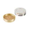 Two metal oil lamp caps with threaded edges, one showing a cork inner lining, part of Lamps & Lighting, Parts and Accessories, Lamp Burners and Collars, Best Sellers, Promo Eligible collections.