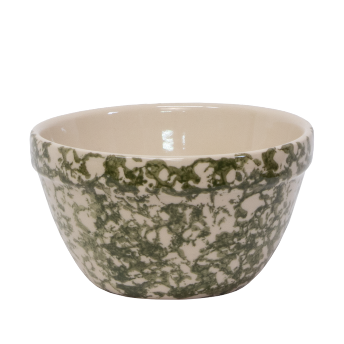 Stoneware Shoulder Bowl – Sponge Green