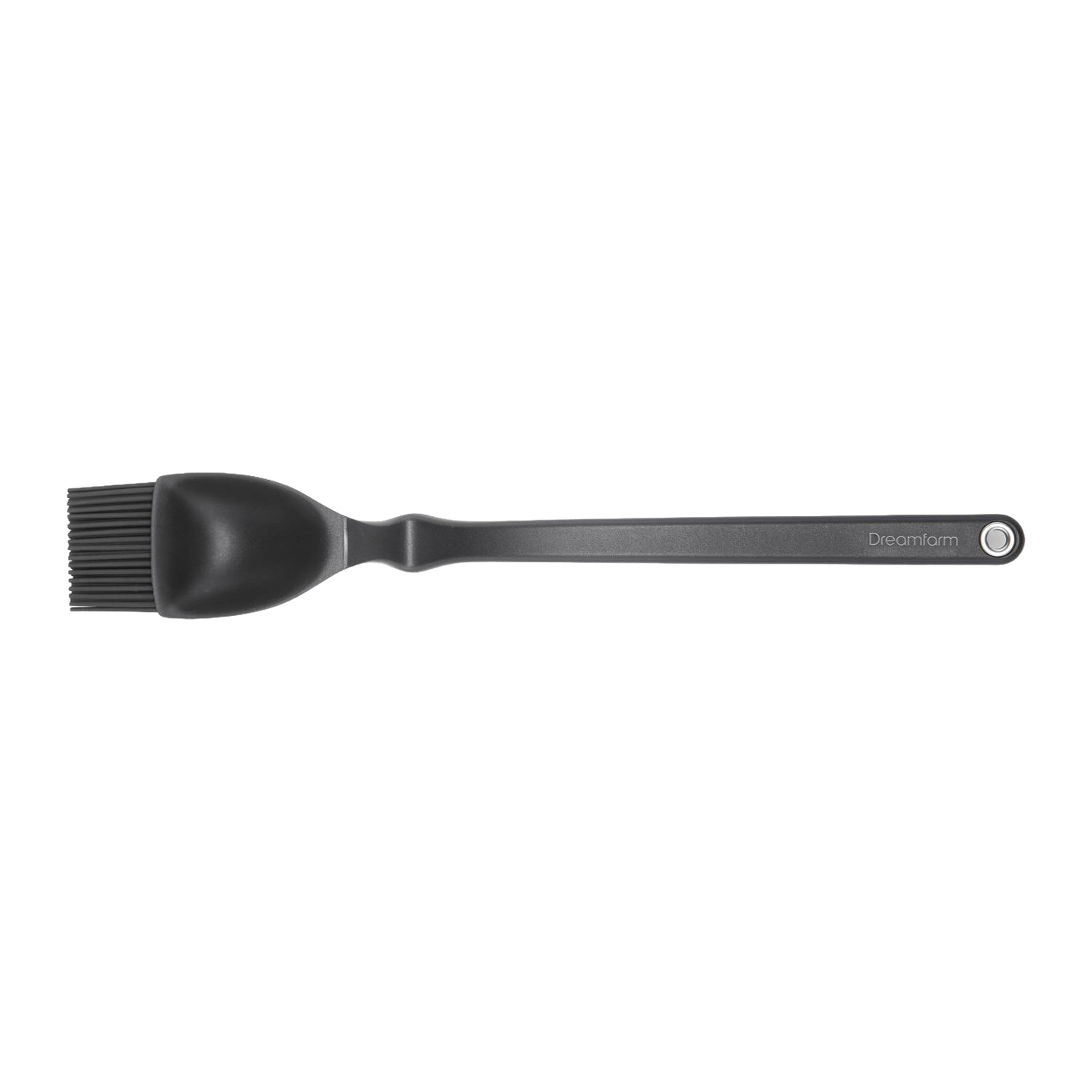 Sleek black basting brush with a deep, flexible silicone head designed for scooping and spreading sauces efficiently, perfect for grilling and Kitchen Gadgets collections.