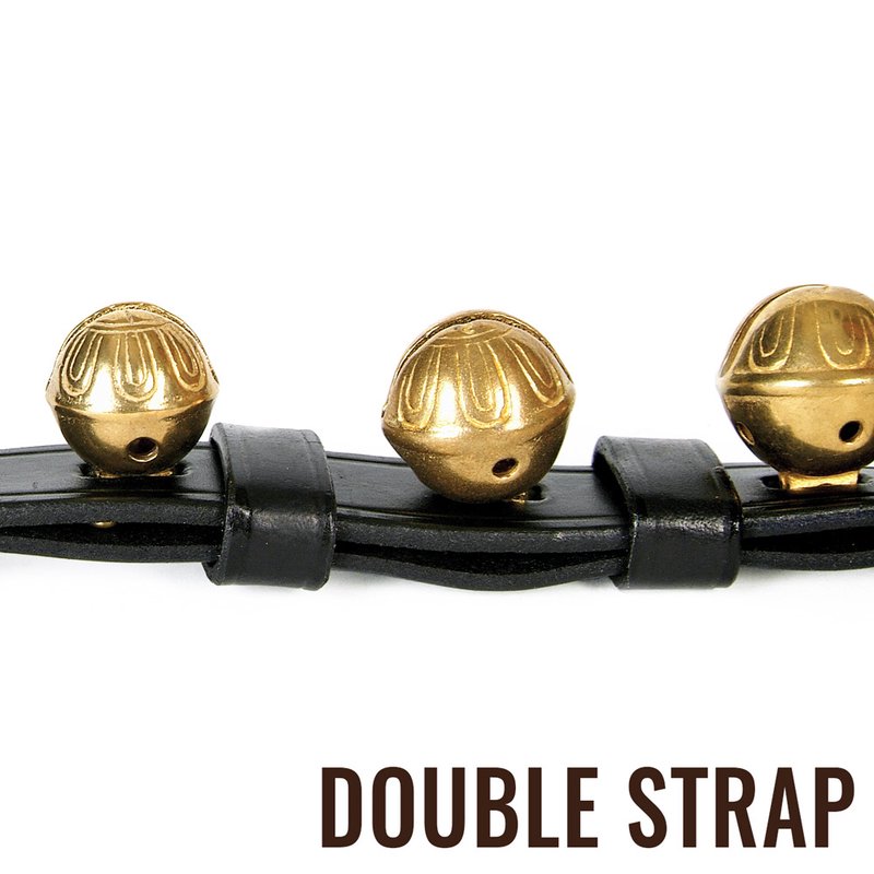 Authentic Solid Brass Sleigh Bells – Double Strap (13 Bells)