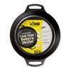 Seasoned cast iron 10.25-inch baker's skillet with dual handles designed for easy lifting and even heating, featured in Kitchen & Food, Cookware, Cast Iron, USA Made, Best Sellers, and Promo Eligible collections.