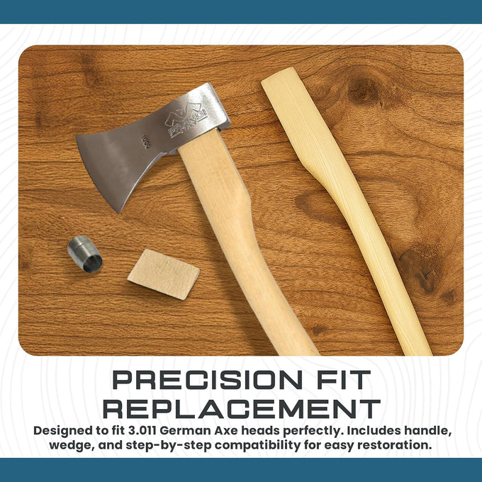 Prandi 25.61-Inch Hickory German Axe Replacement Handle