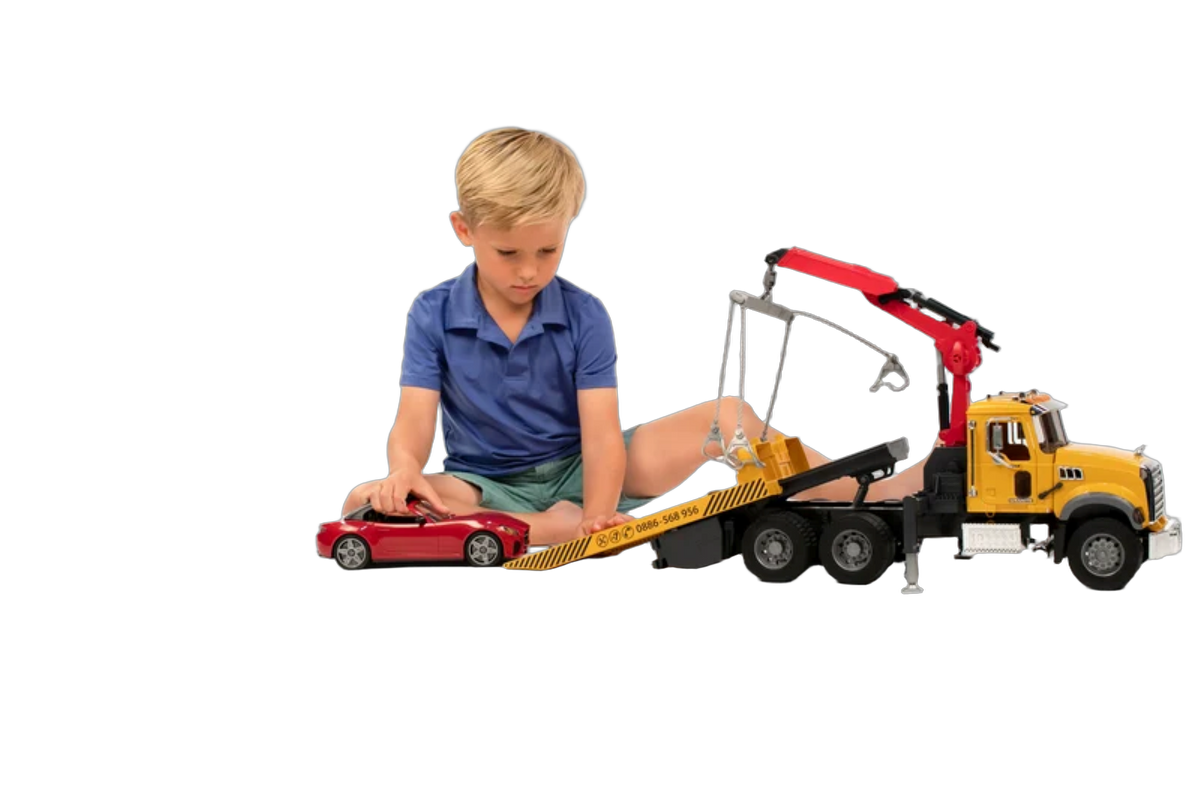 Bruder Toys MACK Granite Tow Truck with Roadster
